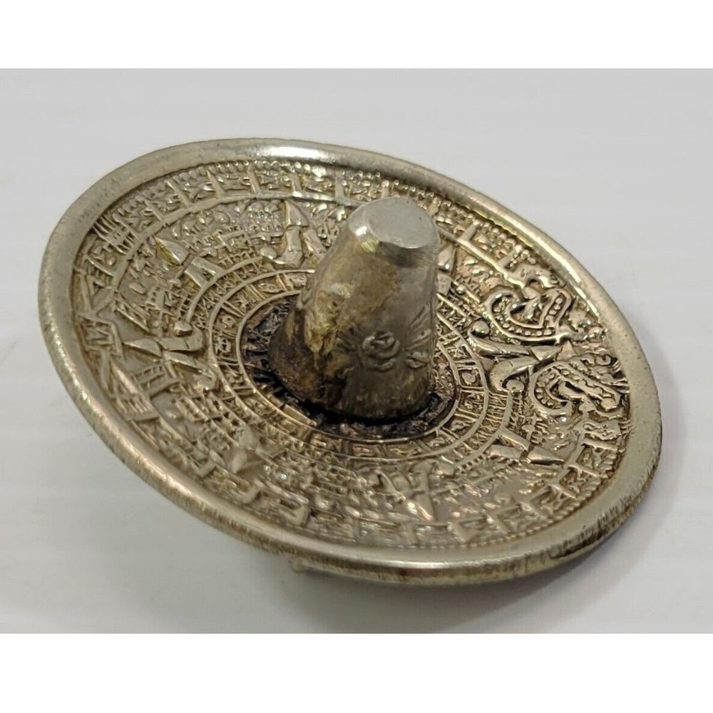 *B) Vintage Alpaca Silver Mexican Sombrero Hat Brooch Pin Mexico Eagle Hallmark